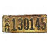 Antique Kansas License Plate 1920s