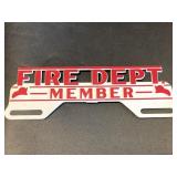 Fire Dept Member Tag Piece 9.75" (plastic)