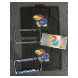 KU Jayhawks Rubber Floor Mats and Plate Covers