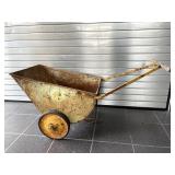 Vintage Metal Lawn Cart (rubber one wheel has