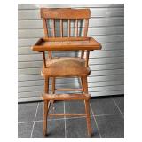 Vintage Wood High Chair 40" Tall