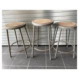 (3) Metal Stools 27" Tall