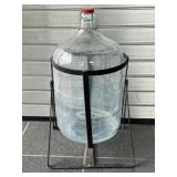 Glass Water Jug on Metal Tipping Stand