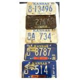 (5) Kansas License Plates