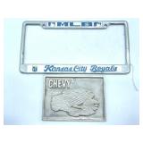 Metal Chevy Plaque and MLB Kansas City Royals