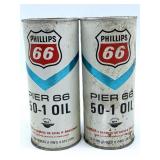 (2) Phillips 66 Pint Oil Cans and Champlin Oil