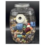 Thread and Sewing Notions in Glass Jar 13"