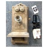 Antique Kellogg Crank Telephone with Extra