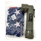 Vintage US Military Flashlight and American Flag