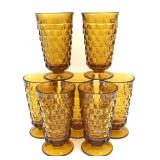 Amber Glass Cups 6"