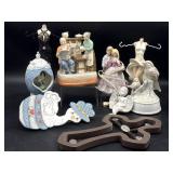 Figural Music Boxes, Porcelain Figure Lamp,