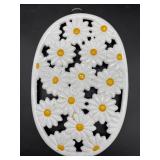 Painted Cast Iron Daisy Trivet 11.5" x 7.5"
