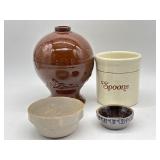 Pitcher and Basin, Vase, Spoons Crock, and Small