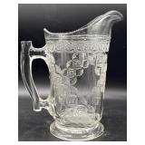Antique EAPG Glass Pitcher with Diagonal Band