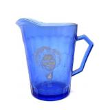 Vintage Shirley Temple Blue Glass Pitcher 4.75"