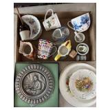 Pewter Thomas Jefferson Plate, Moose Creamer,