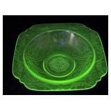 Uranium Glass Bowl 7" x 17.5"