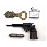 Pistol Shaped Pipe, Bottle Opener, and Vintage