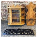Wood Wall Shelf with Glass Door, Wood Wall