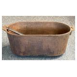 Cast Iron Footed Oval Roaster 25" x 12.5" x 10"
