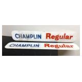 (2) Champlin Regular Glass Pump Plates 3 1/2"x