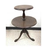 Antique Tiered Side Table, 31"x21", Claw