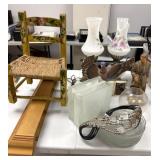 Elec. lamps (chimneys broken) Glass Block,