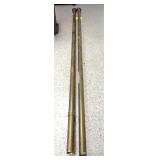 (2) 106" x 2" OD Brass Foot Rail - (2) Wall