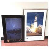 (2) Framed Prints, Hale - Bopp Comet & Soace