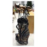 Golf Bag w/ Vintage Clubs, Ben Hogan Apex,