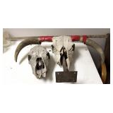 Long Horn Skull w/ Mounting Plate & Cow Skull