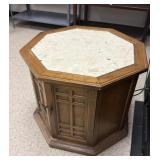 Octagon Wndtable w/ Granite Top 25"x20"