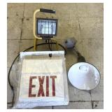Exit Light, Work Light, Enamel Yard Light