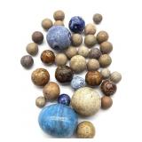 Stone and Clay Marbles 1.5' and Smaller