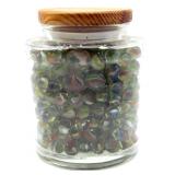 Shooter Marbles and Marbles in Oval Glass Jar
