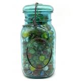 Marbles in Lidded American Bicentennial Ball