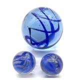 Cobalt Blue Swirl Boulder Marble 2' and Shooter