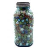 Marbles in Lidded Vintage Ball Perfect Mason Blue