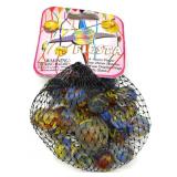 Mega Marbles 'Fiesta' Shooter and Marbles Net Bag
