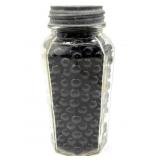 Black Marbles in Octagonal Lidded Glass Jar