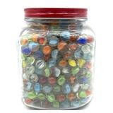 Marbles in Lidded Glass Jar