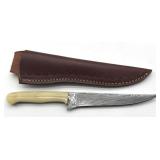 Custom Damascus Blade Knife with Sheath