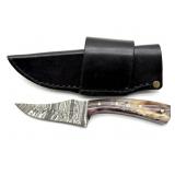 Ashen Edge Damascus Blade Custom Knife with