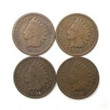(4) Indian Head Cents