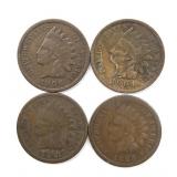 (4) Indian Head Cents