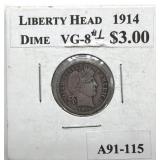 1914 Barber Dime
