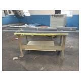 Metal Base Workbench, Shelf Pieces, Air Hose and