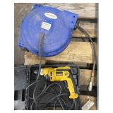 Hose Reel and Dewalt 3/8' VSR Drill