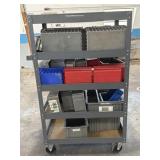 Metal Cart with Plastic Bins 36' x 24' x 60'-