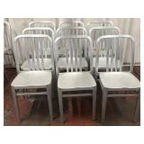 (9) Metal Chairs - overall dimensions 15.5' x